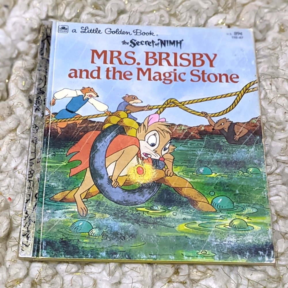 Secret of Nimh Golden Book Mrs. Brimby and the Magic Stone Hardcover Vintage VTG